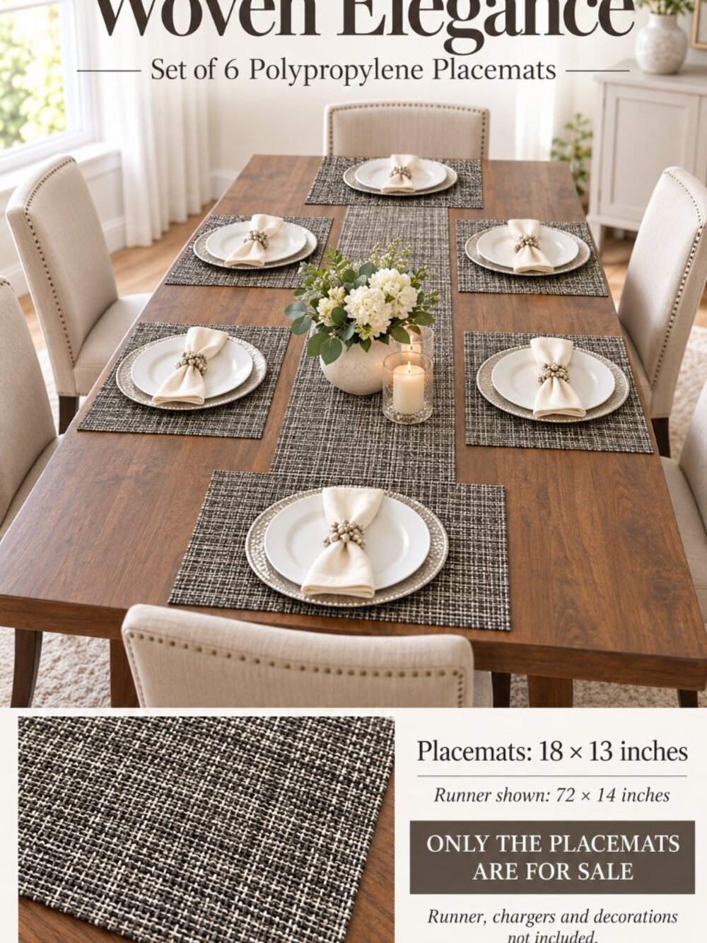 Woven Elegance — Set of Six Placemats